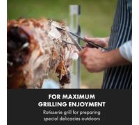 Barbecue à cochon de lait - Klarstein Sauenland Survivor - méchoui - Rotissoire - 12W - 70kg max. - Acier inoxydable - Gris