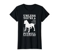 sauf si Vous êtes Un Pitbull, Restez à Six Pieds de Distance Pit Bull Dog T-Shirt Graphique avec Valeur, Femme, Noir, M