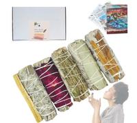 Sauge Blanche à brûler Pur - avec Palo Santo, Roses, Cannelle, Romarin, Eucalyptus - Kit de Nettoyage énergétique - favorise Le Bien-être, la méditation et la Relaxation - Sahumerio Naturel…