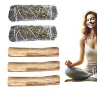 Sauge Blanche Rue & Palo Santo - Ensemble Naturel de Purification Énergétique et Protection Spirituelle - Encens Artisanal pour Méditation, Yoga & Rituels - Aromathérapie et Bien-Être