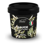 Sauge Sicilienne 50 g - Feuilles Entières de Sauge Italienne Séchées au Soleil de Sicile - Idéale pour Sauces et Ragoûts, Sautés ou Accompagnée de Viandes Blanches et Légumineuses.