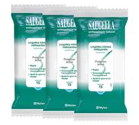 Saugella Antiseptique Naturel Lingette Intime Nettoyante 15 unités - Lot de 3