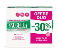 Saugella Cotton Touch - Protège-Slip Hypoallergénique & Doux Tissu respirant et Fin pour Femmes Propriétés Anti-Odeur Peaux Sensibles Pack de 40 X2 Serviette hygienique 2x40 pc(s)