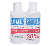 Saugella - Dermoliquide Soin lavant pour l’hygiène intime quotidienne des femmes adultes à base d’extrait de Sauge Assure le bien-être quotidien Flacons Lot 2x500 ml Émulsion 1000