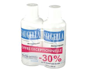Saugella - Dermoliquide Soin lavant pour l’hygiène intime quotidienne des femmes adultes à base d’extrait de Sauge Assure le bien-être quotidien Flacons Lot 2x500 ml Émulsion 1000