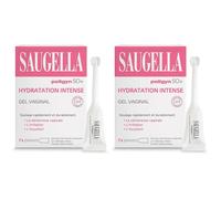 Saugella Poligyn 50+ Gel Vaginal Hydratation Intense, soin sans hormones contre la sécheresse et l’irritation vaginale liées à ménopause, l’acide hyaluronique, 7 unidoses de 4 ml 2x28