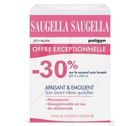 Saugella - Poligyn Apaisant & Emollient Soin lavant intime Femmes pendant et après la ménopause Flacons Lot 2x250 ml Produit(S) Nettoyant(S) 500