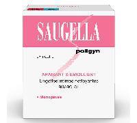 Saugella Poligyn Ménopause 50+ Lingette Intime Nettoyante - 10 unités