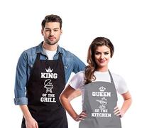 Saukore Tabliers de Cuisine Drôles pour Couple Tabliers de Cuisine Assortis Mignons Anniversaire Mariage Fiançailles Douche Nuptiale Tablier de Noël Cadeaux