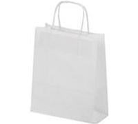 SDS16BIA Lot de 25 Sacs en papier avec poignée torsadée - Blanc