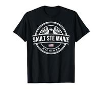 Sault Ste Marie Michigan Circle Emblème Souvenir de Voyage T-Shirt