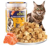 Saumon Friandises Lyophilisées pour Chats et Chiens, Friandise pour Chat Croustillante, Snack pour Chat au Magret de Saumon, Riche en Protéines et sans Céréaless