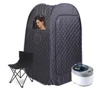 Sauna à Vapeur et Cabine, 3L Sauna Pliable Cabine Portable Home 1000W, avec Le Contrôleur de Température, 125x73x73cm Grand Espace, 9 Niveaux de Température, pour Bain de Sauna, Détoxification