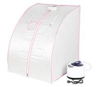 Sauna à Vapeur et Cabine, Tente de Sauna Pliable Isolante à Quatre Couches et Générateur de Vapeur de Sauna 1.8L 1000W pour Bain de Sauna, Amincissement, Détoxification, Thérapie Corporelle-argent