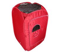 Sauna à Vapeur et Cabine Tente de Sauna Portable Pliable Isolante à Quatre Couches et Générateur de Vapeur de Sauna pour Bain de Sauna, Détoxification, Thérapie Corporelle, 80 * 80 * 135cm (rouge)