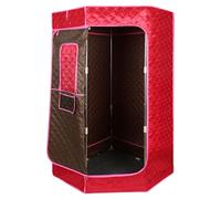 Sauna à Vapeur Portable, 3L Sauna Pliable Cabine 1500 W, avec Télécommande et 1 Instrument De Fumigation, Pour Les Spas De Sauna Tente à Domicile (sans la chaise), 90 * 90 * 180cm-3L-rouge
