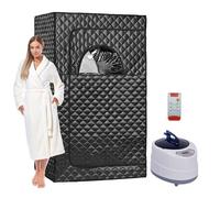 Sauna à Vapeur Portable, Capacité 2L, 1000W, Avec Fonction Brumisateur, Avec Télécommande, Noir