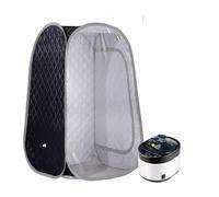 Sauna à vapeur Portable, Spa personnel complet for la maison, tente de sauna panoramique pliable avec générateur 4L et 1500W(Sauna Set Gray)