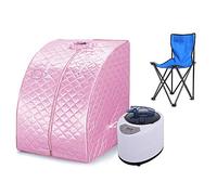 Sauna à Vapeur Sauna Pliable Cabine Portable Home Sauna Spa Tente Saunas avec le Contrôleur de Température à Distance Sauna Couverture de Sauna,98x80x70cm- rose