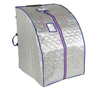 Sauna à vapeur- Tente spa Sauna Infrarouge- Boîte de Sauna Domestique Portable- Avec hammam, vapeur corporelle, cabine de sauna (L70*W80*H98cm,argenté)