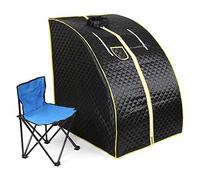 Sauna à vapeur- Tente spa Sauna Infrarouge- Boîte de Sauna Domestique Portable- Avec hammam, vapeur corporelle, cabine de sauna (L76*W88*H99cm,noir)