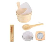 Sauna Bucket en bois et louche avec accessoires manche Kit spa pour hammam