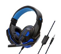 Sauna de jeu sans fil avec microphone, casque supra-auriculaire, caisson de basses, Bluetooth 5.3, conducteur de 40mm, 2.4G, sans fil, ensembles de sauna RVB avec câble-Black blue