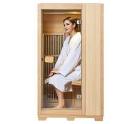 VEVOR Sauna infrarouge lointain en bois pour 1 personne 1140 W 907x740x1630 mm