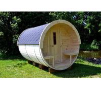 Sauna en tonneau Sauna de jardin 46mm d'épaisseur avec bardeaux 4-6 personnes