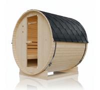 Sauna en tonneau Spitzbergen avec poêle à sauna 180 cm
