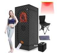 Sauna Exterieur avec Lumière LED Infrarouge équipé d'un Moteur à Vapeur De 1000 W Et 3Litres Contrôle De Température à 9 Niveaux pour Une Utilisation Intérieure/Extérieure,InfraredLEDLight