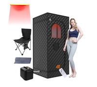Sauna Exterieur avec Lumière LED Infrarouge équipé d'un Moteur à Vapeur De 1000 W Et 3Litres Contrôle De Température à 9 Niveaux pour Une Utilisation Intérieure/Extérieure,InfraredLEDLight