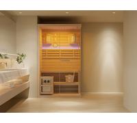 Sauna finlandais vitré à leds - 1/2 places - L120 x P120 x H200 cm - SELKI
