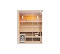 Sauna finlandais vitré à leds - 2/3 places - L150 x P120 x H200 cm - SELKI
