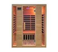 Sauna infrarouge 97 x 146 cm H188 en bois Hemlock avec radio intégrée | Oulu
