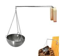 Sauna Oil Bowl - 12x6.5cm Stainless Steel Aromatherapy Cup, Brushed Surfaces, Hanging Chain, Extended Metal Bras, Solid Aluminum Rod, Wooden Block, Easy Wall Installation | Durable essentials Oil