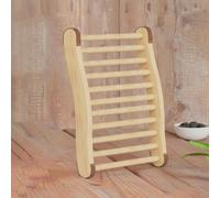 Sauna Oreiller Appui-tête Coussin Tête Repose-nuque Support Bois Profil Confort Nuque Ventilation Grâce à Lattes et Découpes Latérales pour Bancs Plat, Couleur Vernie Dossier | Conception à Lattes Respirantes, Appui-Dos Sauna, Support Dorsal, pour