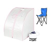 Sauna pliable cabine à chaleur Thérapeutique Spa 1000W Sauna à Vapeur,Sauna e portable,Personal Spa at home avec le contrôleur de température à distance(98x80x70cm) (Argenté)