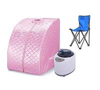 Sauna pliable cabine, Sauna infrarouge portable,Personal Spa at home Perspiration Perdre du poids avec le contrôleur de température à distance 98x80x70cm (Rose)