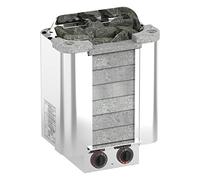 Sauna Poêle Électrique SAWO CUMULUS 8.0 kW avec unité de contrôle intégrée (NB modèle); Multi-Tension: soit monophasé ou triphasé; Boîtier en acier inoxydable avec devant en stéatite