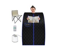 SereneLife Sauna Portable, pour la Relaxation et la Perte de Poids, Sauna Infrarouge, Spa Maison avec Générateur de Vapeur, Tente Chauffante Mobile, Chaise Pliable et Télécommande Filaire