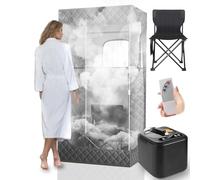 Sauna Portable 3L Sauna Exterieur, Sauna Portable Corps Complet, Spa Portable avec 1000W Vapozone Portable, Chaise Pliante, Télécommande, 180x80x80cm Grand Espace, Sauna Transpiration, Detox