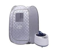 Sauna Portatif For La Maison, À Vapeur For Tout Le Corps, Pliable, Avec Cuiseur De 2l, 1000 Watts, Spa Domestique vitesse de chauffage rapide(Silver Set)
