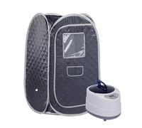 Sauna Portatif For La Maison, À Vapeur For Tout Le Corps, Pliable, Avec Cuiseur De 2l, 1000 Watts, Spa Domestique vitesse de chauffage rapide(Black Gray Set)