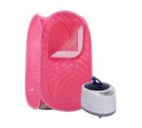 Sauna Portatif For La Maison, À Vapeur For Tout Le Corps, Pliable, Avec Cuiseur De 2l, 1000 Watts, Spa Domestique vitesse de chauffage rapide(Rose Red Set)