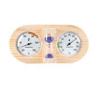 Sauna Sand Timer - Sauna Temperature Gauge | Wall Mount Moisture Monitor | Wooden Frame 15 Minute Timer | Ideal For Indoor Home Garage Workplace Classroom Greenhouse RV Bedroom Outdoors