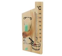 Sauna Thermomètre Timer de Sable en Bois doré 140 CELSIUS Degré Guage Moup de Montage Accessoire de Gestion de Température 15 Minutes Salle du Sauna