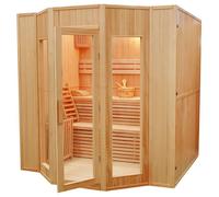 Sauna traditionnel finlandais 4 places - Harvia - Zen - Rectangulaire - Hemlock origine Canada certifiée