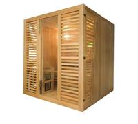 Sauna Vapeur Traditionnel Vellora 4/5 places et accessoires (seau, louche, hygro/thermomètre, pierres et poêle électrique harvia