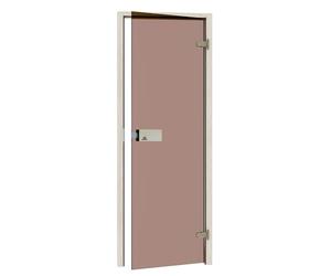 Saunainter Porte de sauna Classic 70 x 190, verre trempé de qualité supérieure de 8 mm, cadre en bois massif, facile à régler DIN gauche et droite (bronze spe)